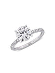 14K White Gold, 0.1 CT. T.W. Diamond & 2 CT. T.W. Moissanite Engagement Ring