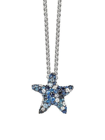 Sterling Silver & Sapphire Star Pendant Necklace