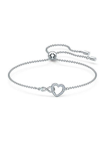 Infinity Heart Rhodium-Plated & Crystal Bracelet