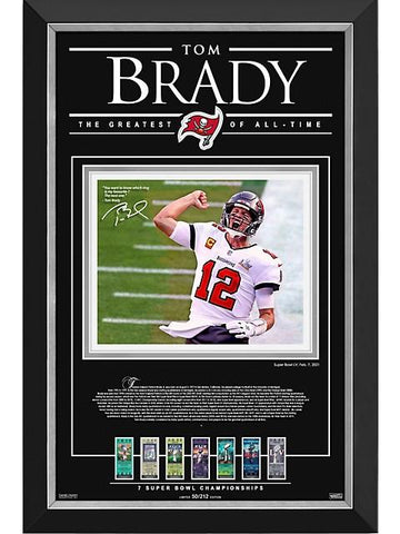 Tom Brady Ltd Ed Of 212 Frame With Facsimile Autograph